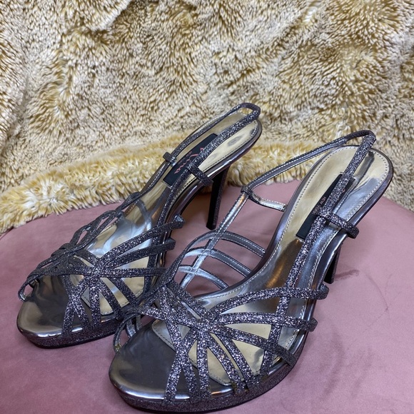 Nina Gunmetal Glitter Stilettos - Picture 4 of 10